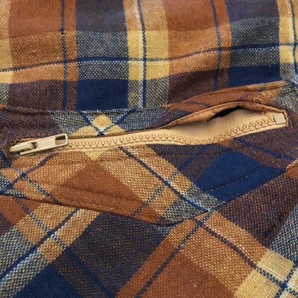 RARE Vintage 70s Plaid Wool Reversible Down Feather Puffer Vest Unisex - Picture 11 of 15